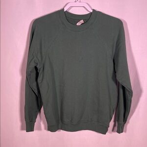AYR WOMENS GREEN CREWNECK SWEATSHIRT COTTON MEDIUM